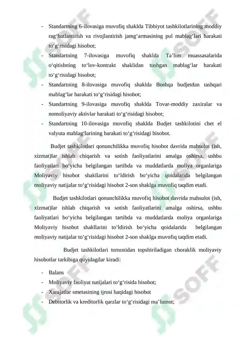 Budjet hisobining 1,2,3,4,5 standartlari va ularning mazmuni 7
