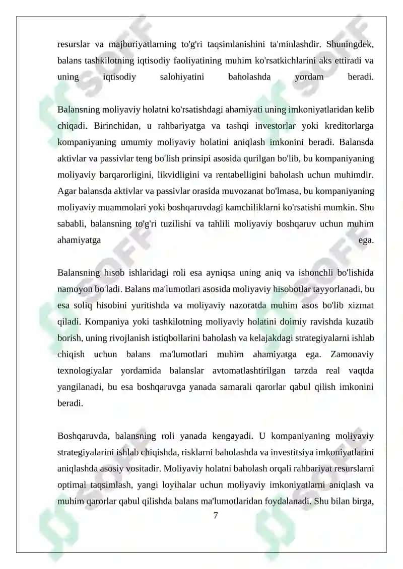 Buxgalteriya Balansi haqida 7