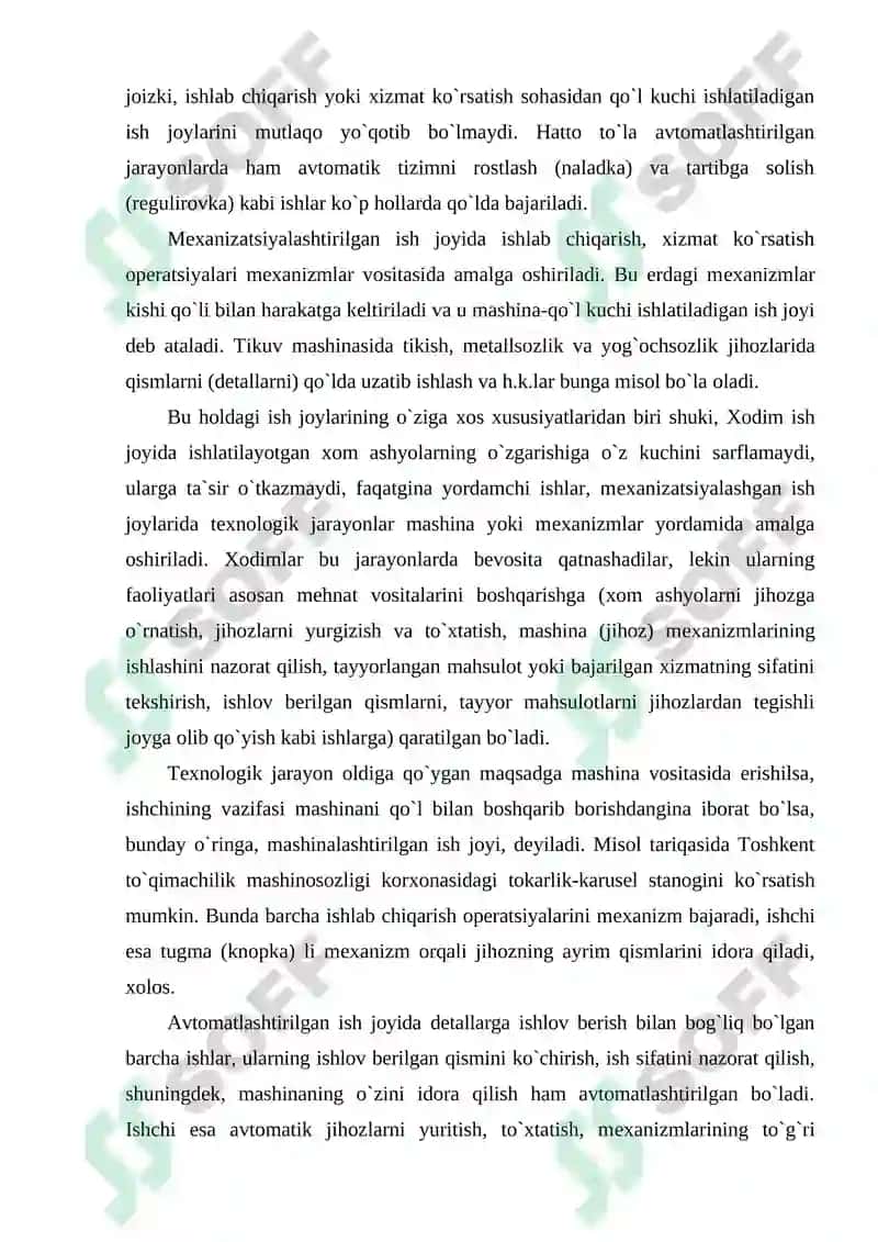 Ishchi jоylarini tashkil QILISH 7