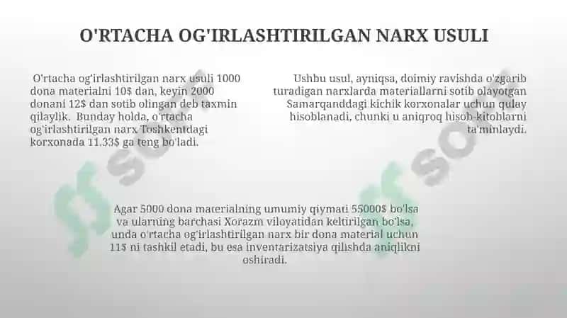Materiallarni Hisobga Olishning Moliyaviy Aspektlari 7