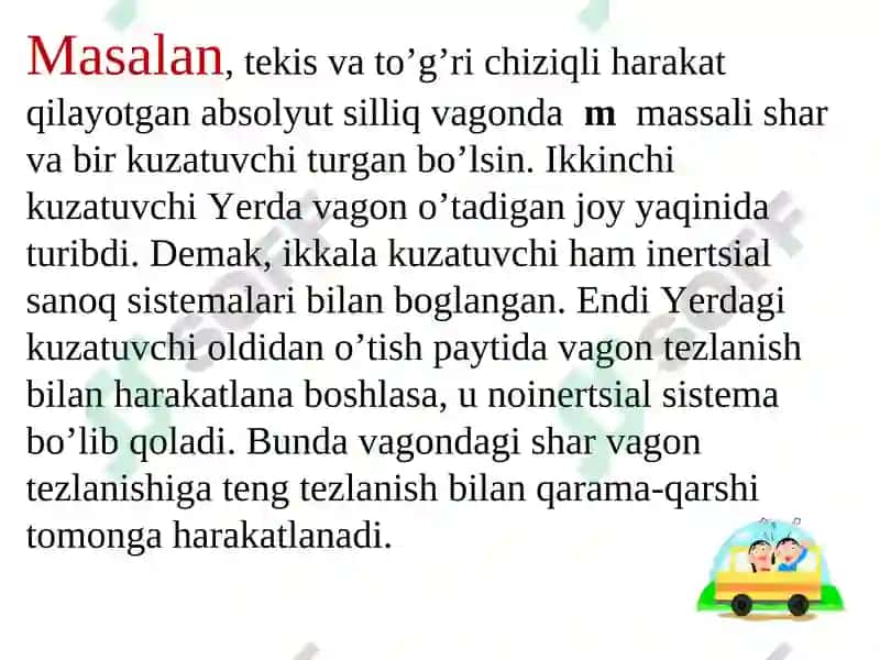 Inersial va Noinertsial sanoqtizimlari 7