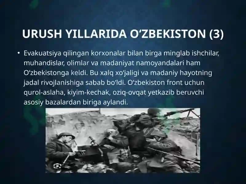 Urush yillarida Oʻzbekiston 7