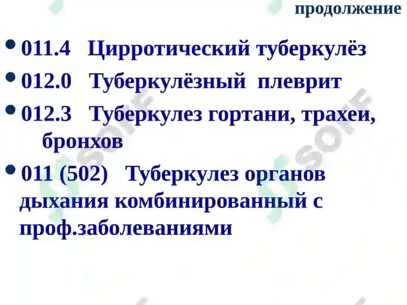 Клиническая классификация туберкулеза 7