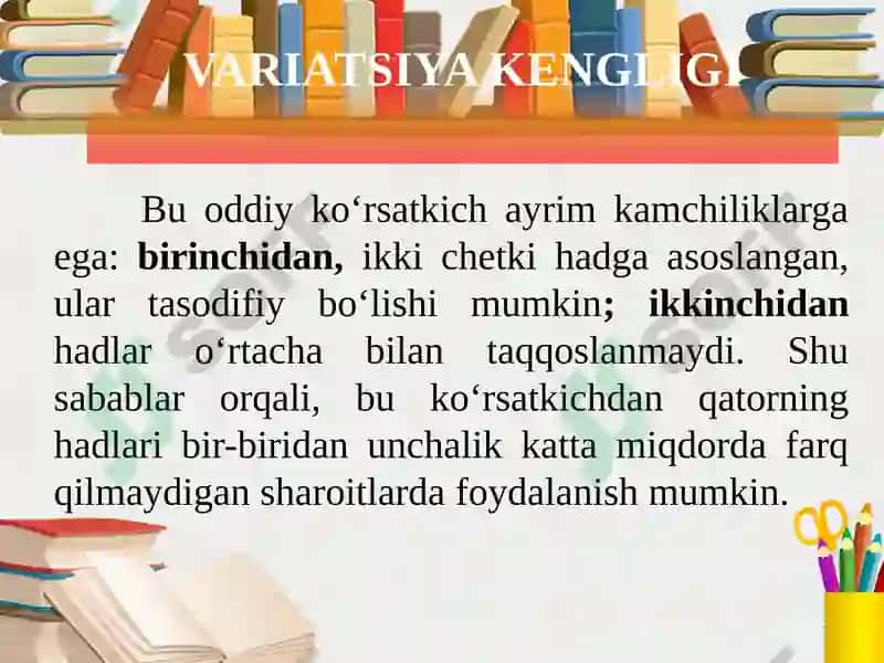 VARIATSIYA KO‘RSATKICHLARI 7