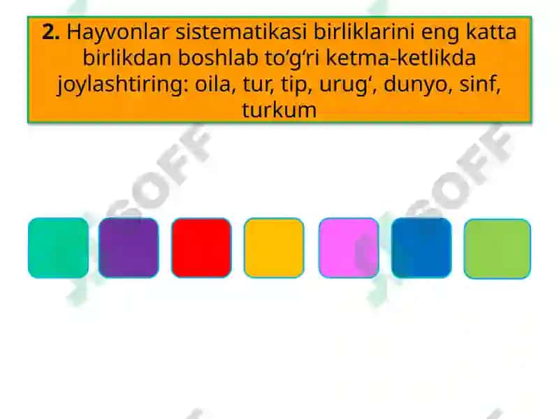 Hayvonlar Sistematikasi 7
