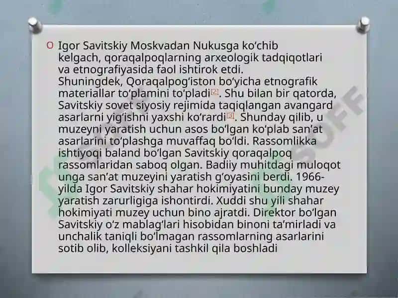I.V. Savitskiy nomidagi Qoraqalpog'iston davlat san'at muzeyi 7