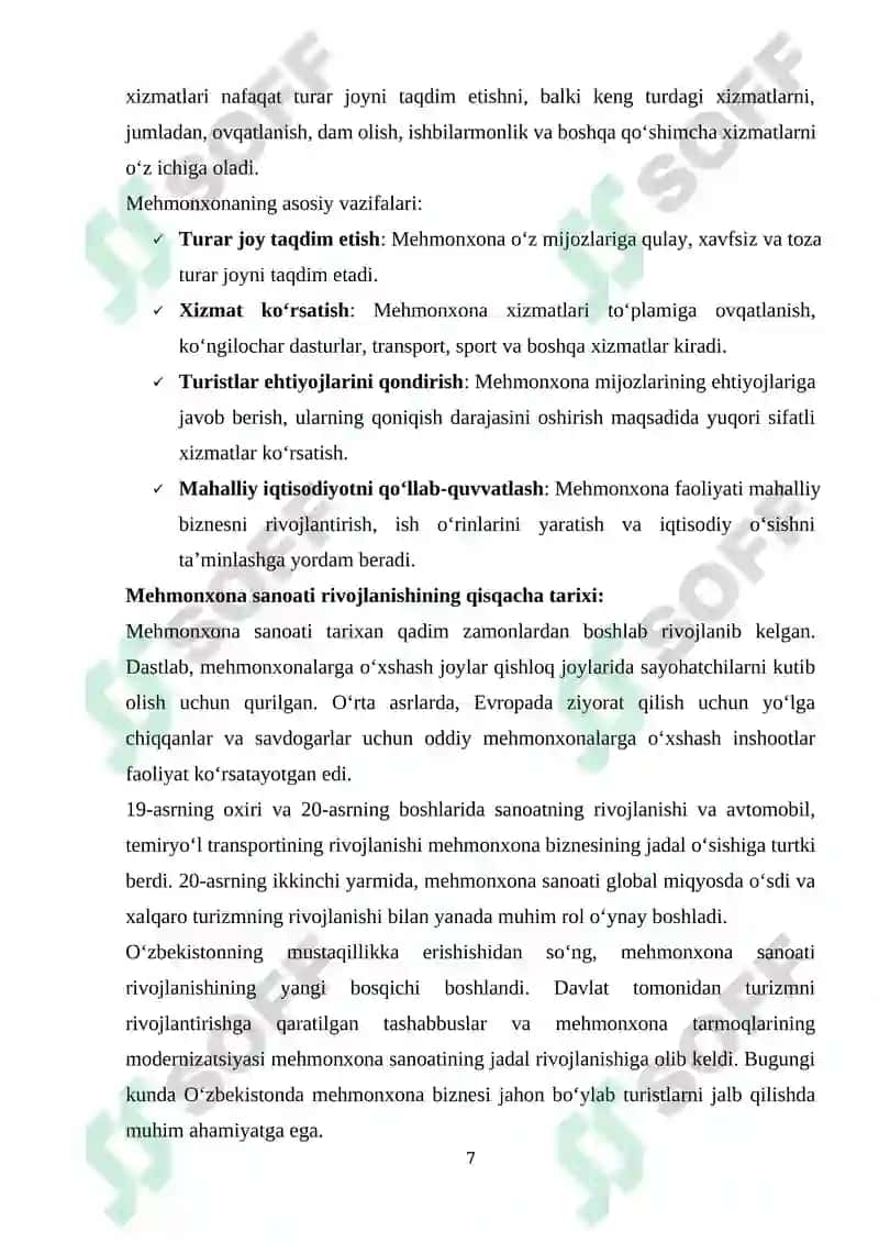 MEHMONXONALARNING TURLARI VA TASNIFLANISHI 7