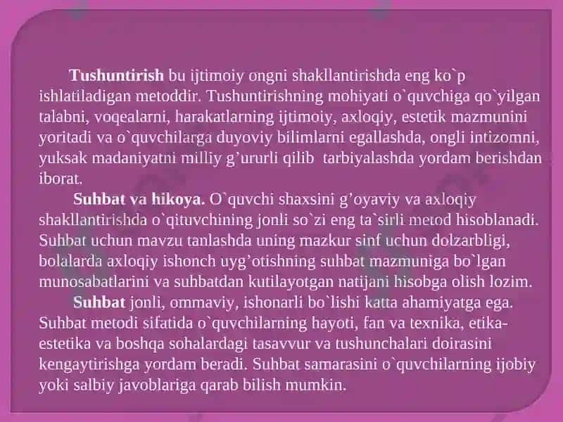 Tarbiya Metodlari va Shakillari 7