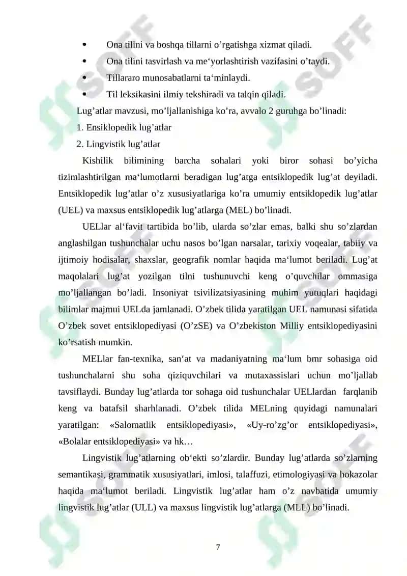 Lugʻat tuzish tamoyillari 7