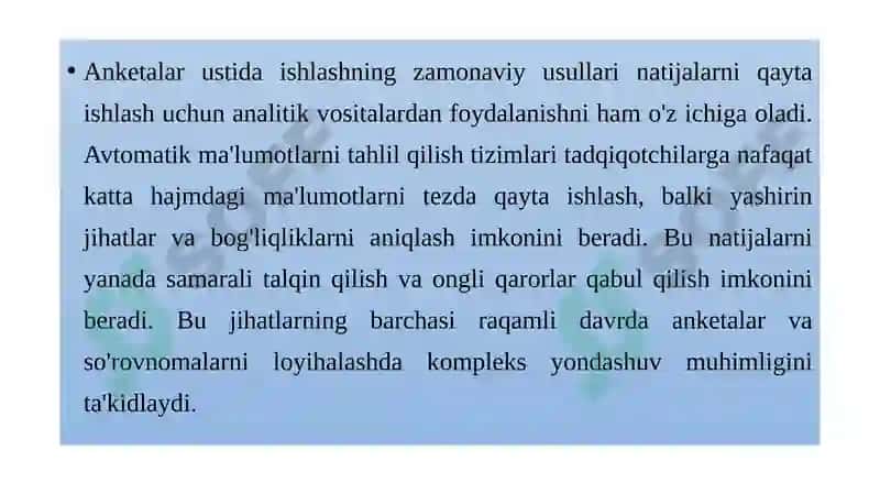 Tadqiqot usullari va ko'nikmalar 7
