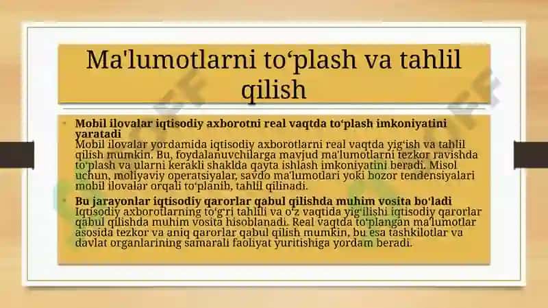 Iqtisodiyaxborotni qayta ishlash uchun mobil ilovalardan foydalanish 7
