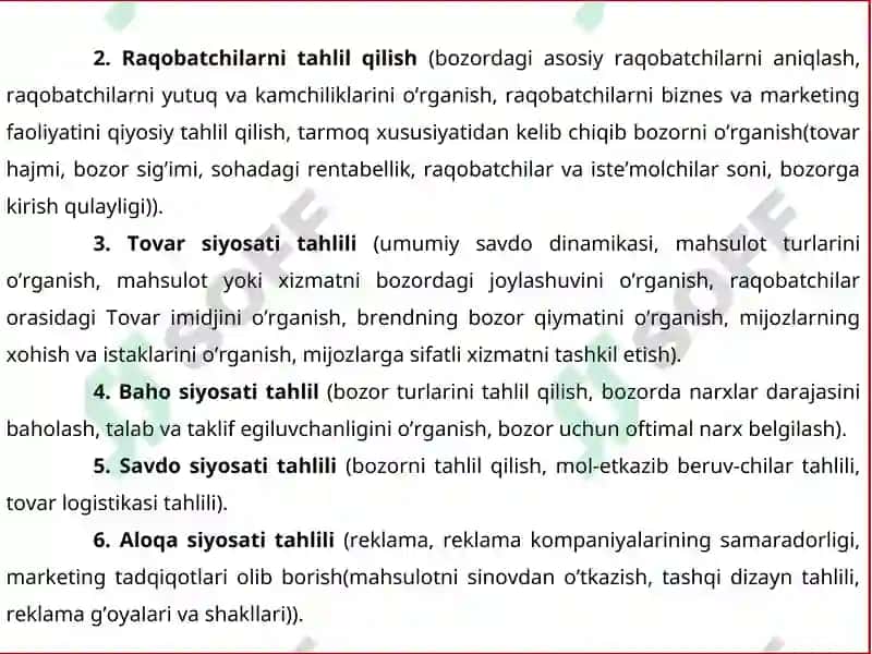 Mahsulot ishlab chiqarish maromiyligi tahlili 7