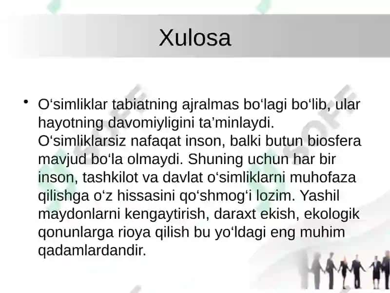 O‘simliklar dunyosini muhofaza qilish 7
