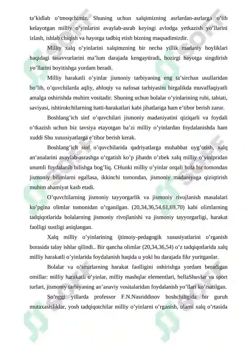 O'zbek Milliy Harakatli O'yinlar 7