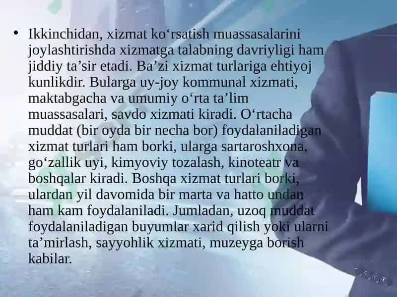 Aholigaxizmat ko‘rsatish sohasi geografiyasi 7
