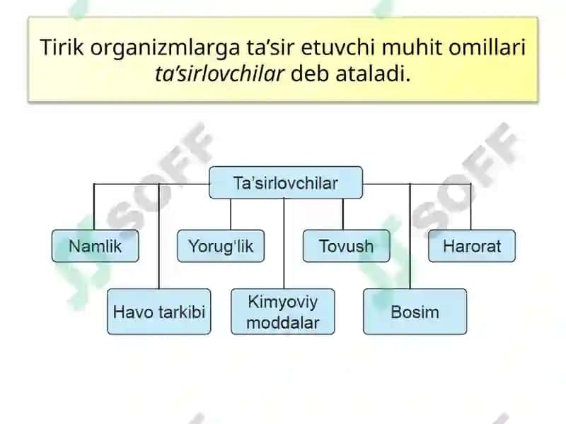 TIRIK ORGANIZMLARNING TA’SIRLANISHI 7