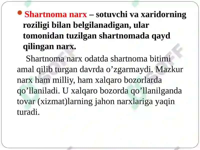 Narx ustidagi nazorat va bozor faoliyati 7