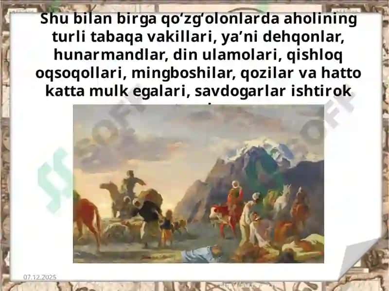 XIX asr Turkistoni O'lkasi Daxalq Harakatlari 7