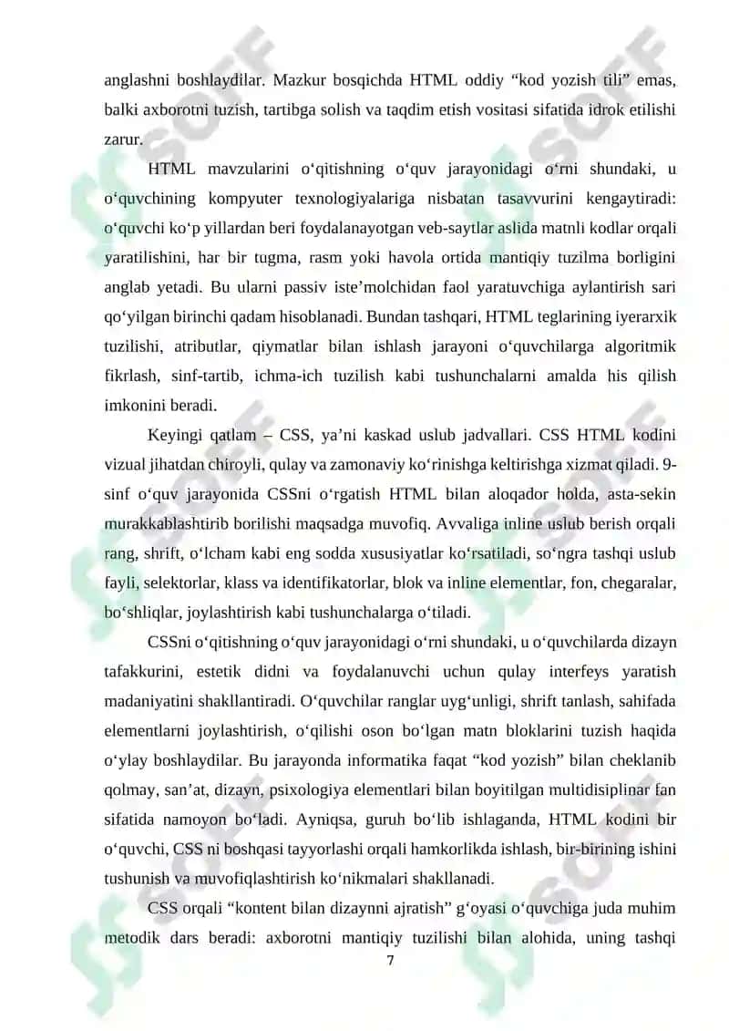 Veb dasturlashning uch qatlami. Veb sahifa yaratish 7