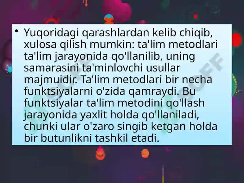 Ta’lim Metodlari va Vositalari 7