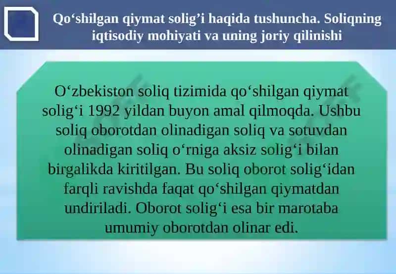 Qo‘shilgan qiymat solig‘i 7