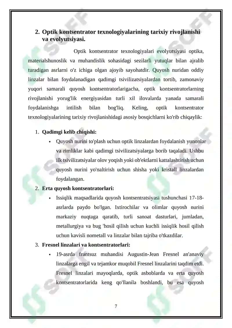 Optik konsentrator haqida maʼlumot 7