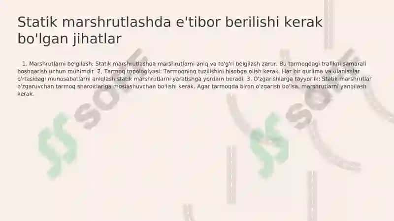 Statik marshrutlash 7