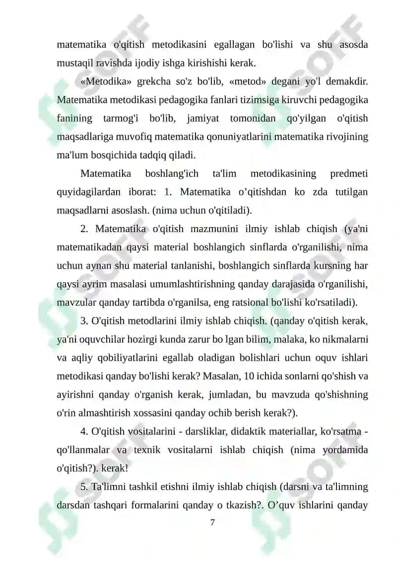 Boshlang’ich sinflarda matematika o’qitish metodlari 7