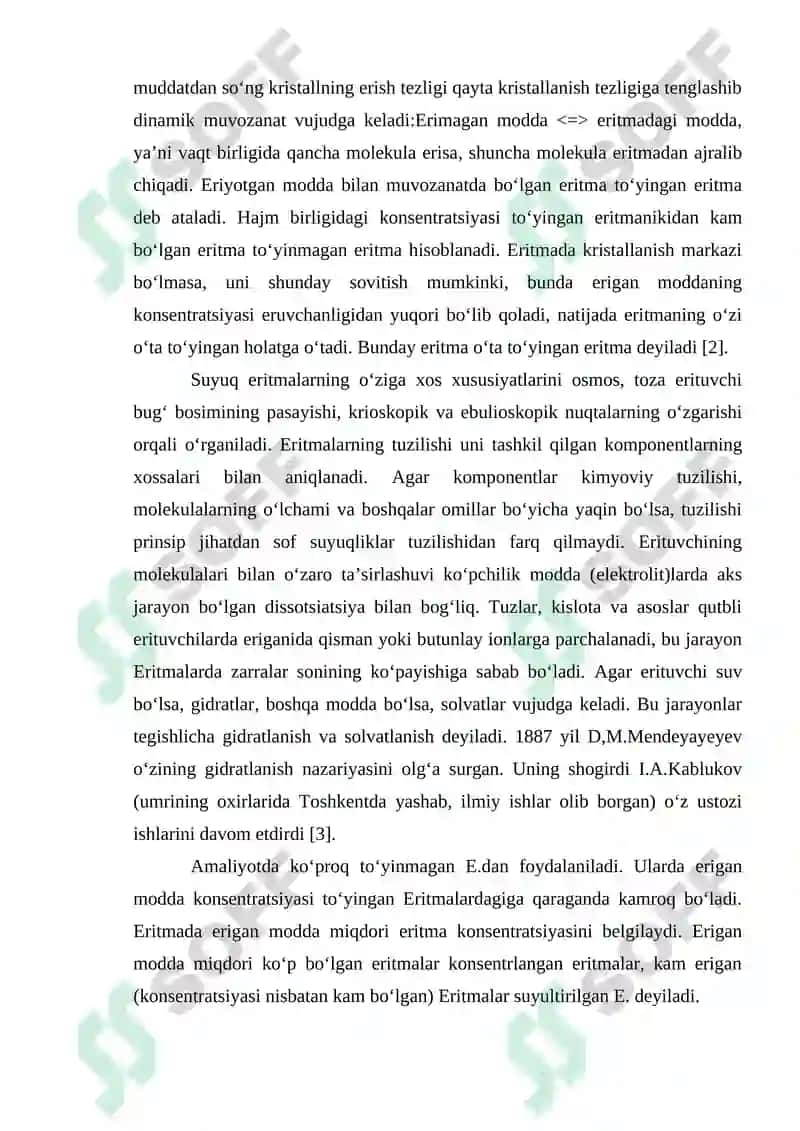 Erish jarayoni va eritmalar konsentratsiyalari 7