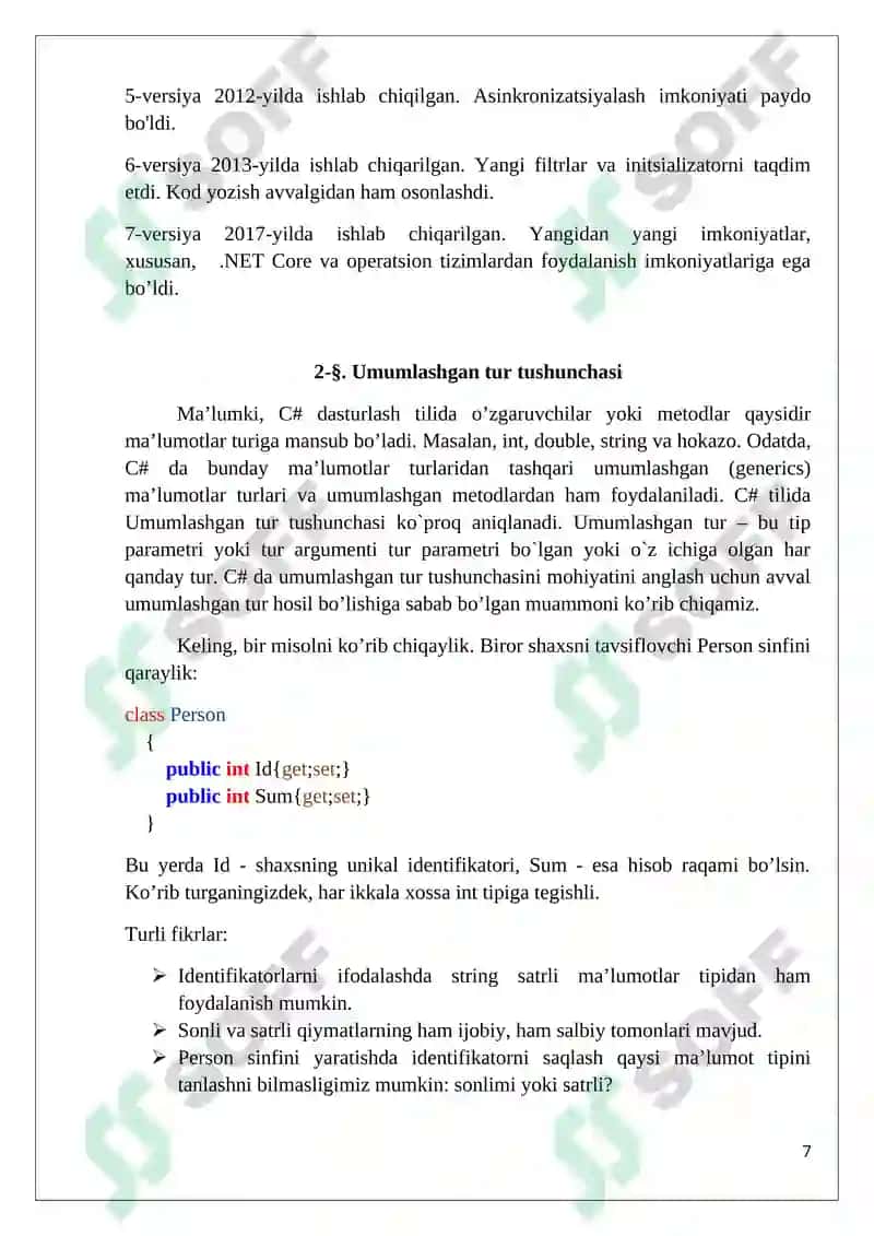 Algoritmik tillar va dasturlash kurs ishi 7