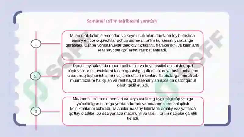 Muammoli ta'lim elementlari va keys metodi 7
