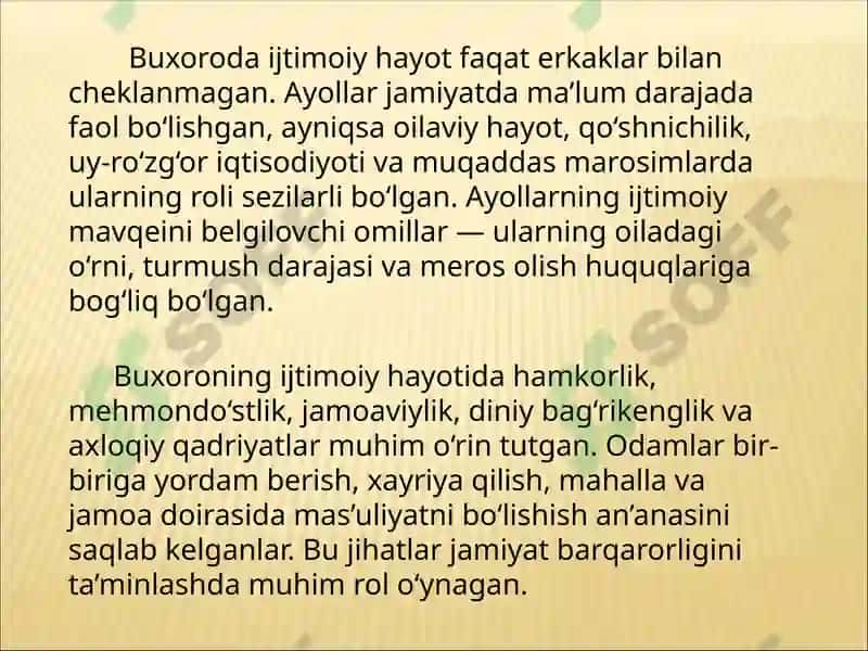 Buxoroning ilk oʻrta asrlarda ijtimoiy-iqtisodiy hayoti. 8