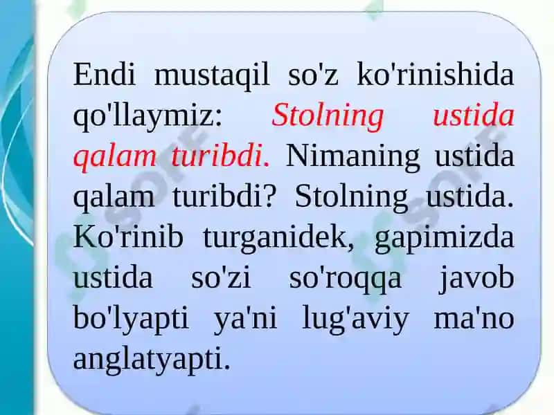 Ko‘makchilar va ularning turlari 8
