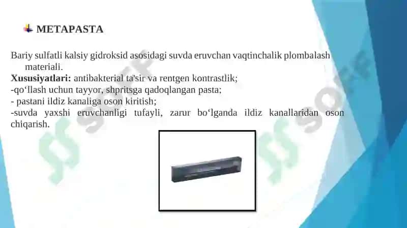Kanalga vaqtinchalik plomba qoʻyish 8