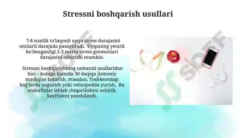 Sog'lom turmush tarzini tashkil etish 8