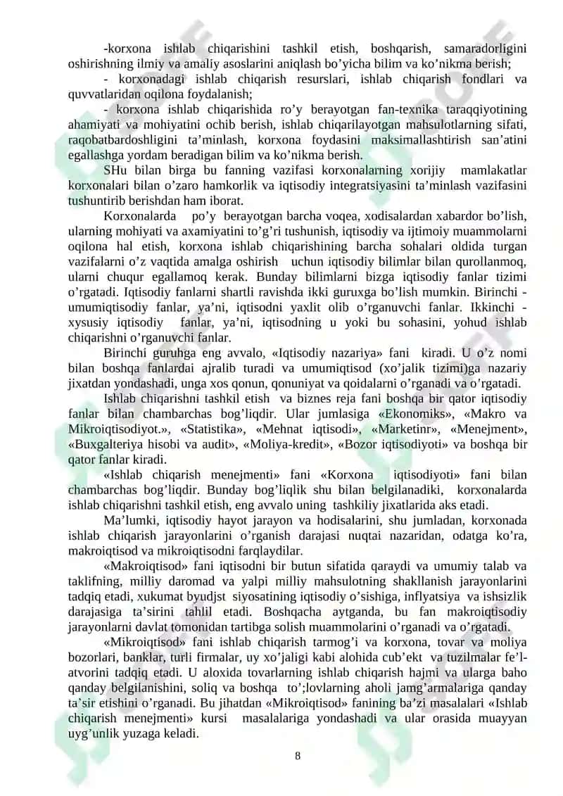 Ishlab chiqarish menejmenti 8