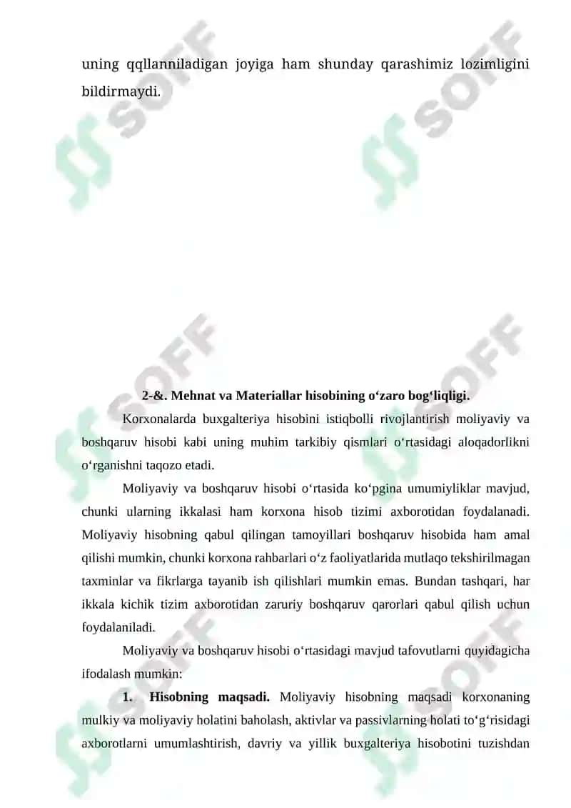 MATERIAL, MEHNAT VA USTAMA HARAJATLARI 8