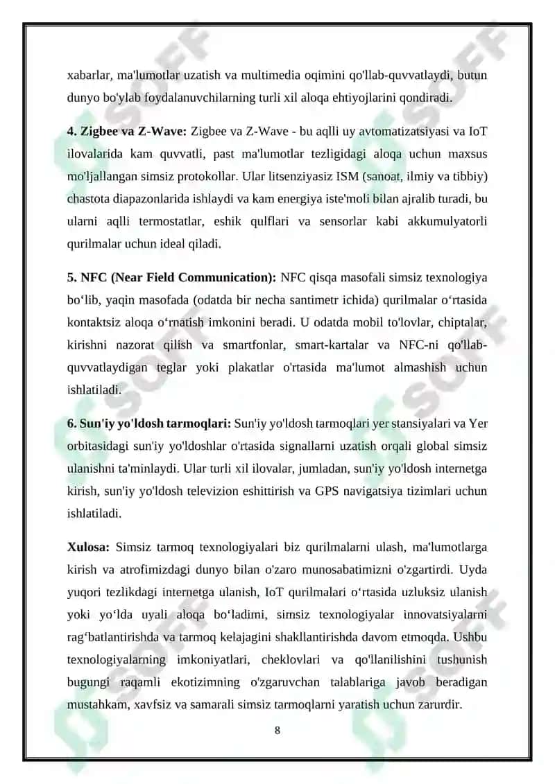 IP TARMOQLARI TEXNOLOGIYALARI 8