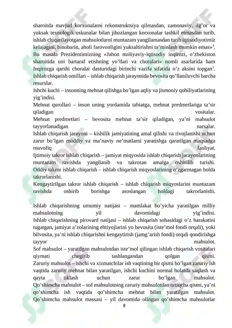 Ishlab chiqarish omillari va ularning turkumlanishi 8