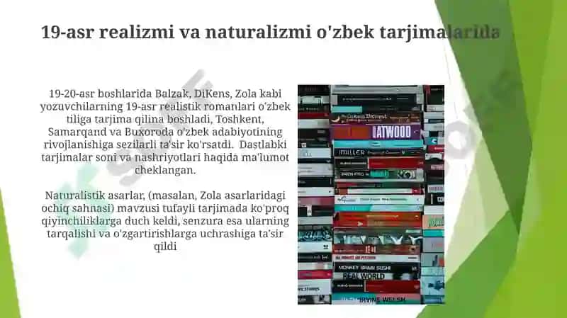 Gʻarb adabiyotidan oʻzbek tiliga tarjima qilingan asarlar 8