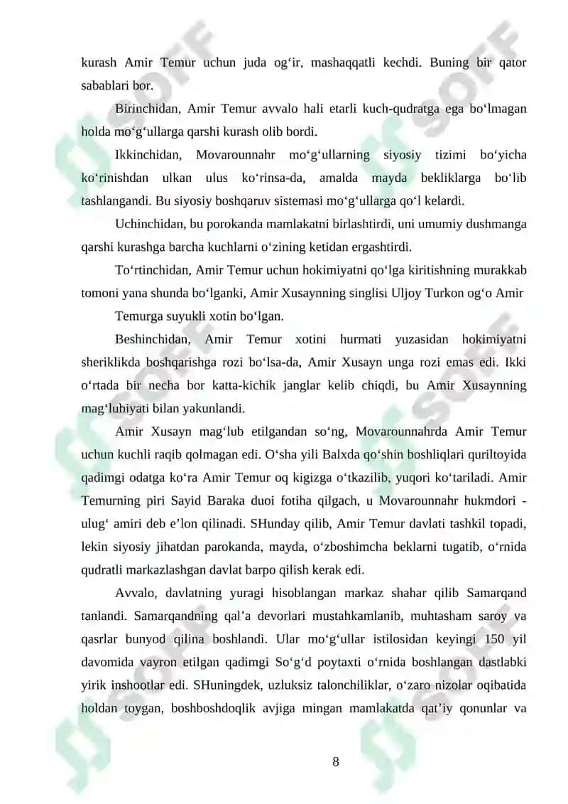 AMIR TEMURINING HARBIY ISLOHOTI VA UNING BUGUNGI KUNDAGI AHAMIYATI 8