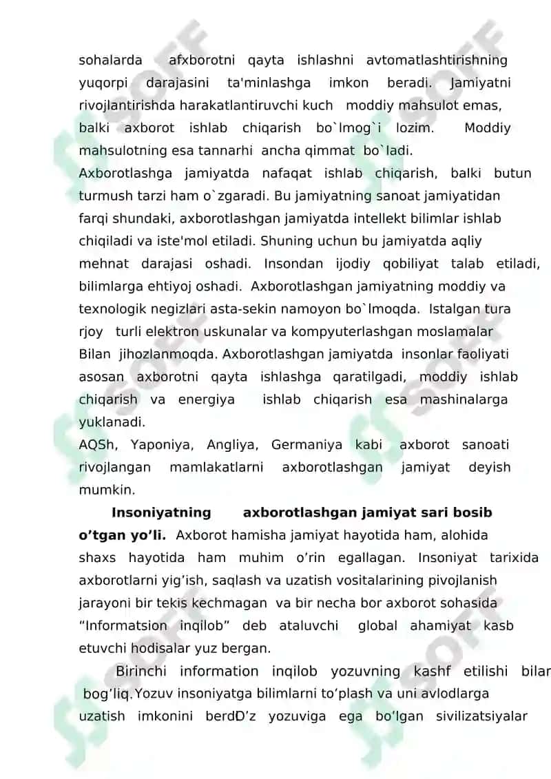 Axborotlashgan jamiyat va uning istiqbollari 8