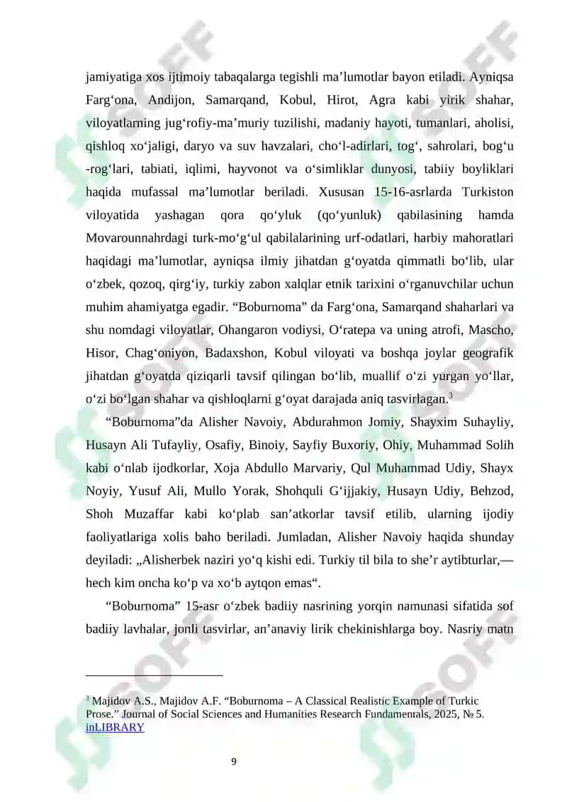 Boburnoma asarini o‘rganishda fanlararo aloqadan foydalanish 8