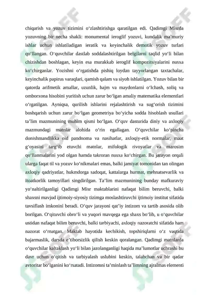 Qadimgi Misrda talim tizim 8