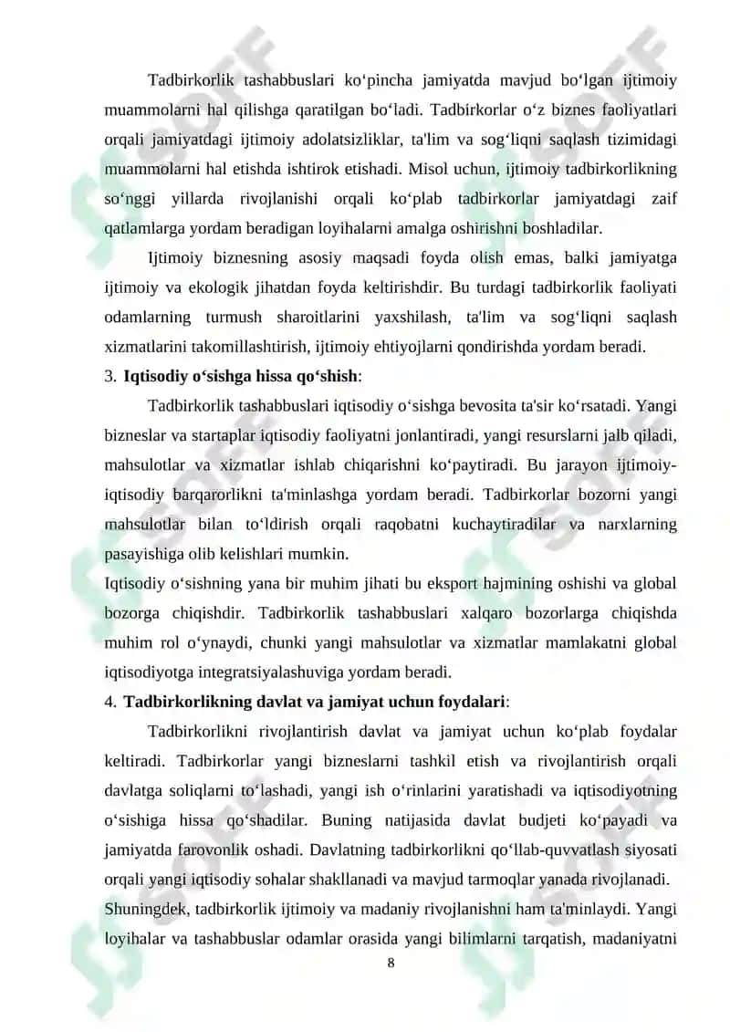 Tadbirkorlik tashabbuslarini qo‘llab-quvatlash 8