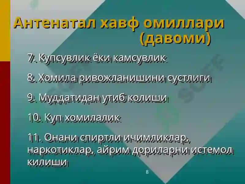 CHAKALOKLAR  ASFIKSIYASI VA TRAVMATIZMI 8
