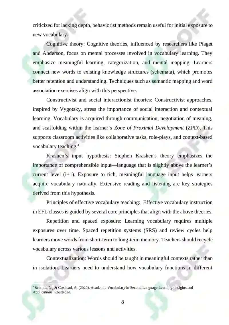 Effective Methods of Teaching Vocabulary in EFL Classes 8