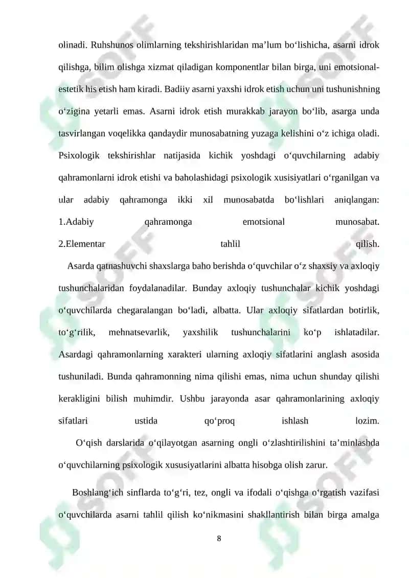 O’qish darslarida hikoya o’tish uslubiyati 8