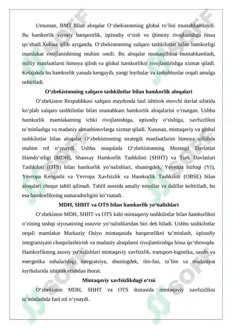 Xalqaro Tashkilotlar bilan Hamkorlik 8