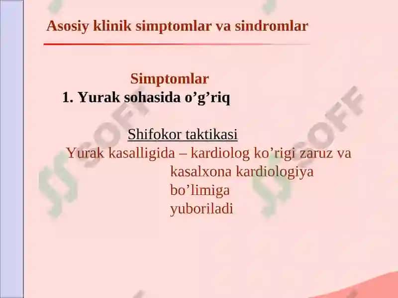 Asosiy klinik simptomlar va sindromlar 8